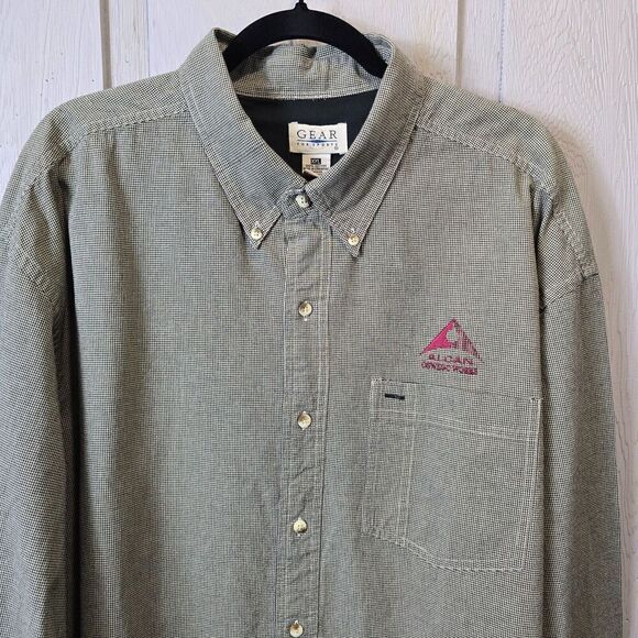 Gear For Sports Houndstooth Button Down Alcan Oswego Works Shirt Mens Sz XXL - Picture 2 of 11